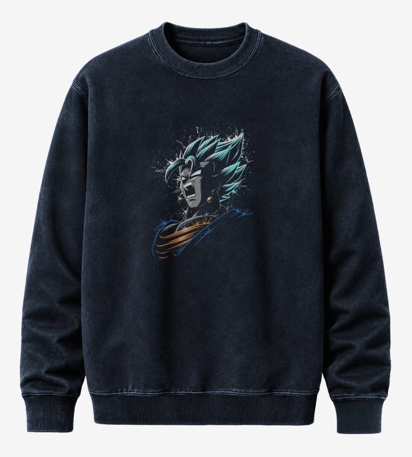 Poleron Polo Acid Wash Azul Marino de super vegeto 