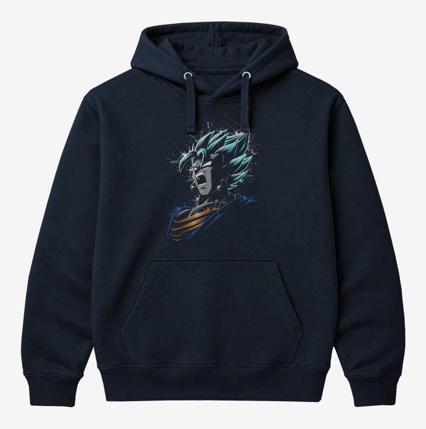 Polerón Canguro Azul Marino de super vegeto 