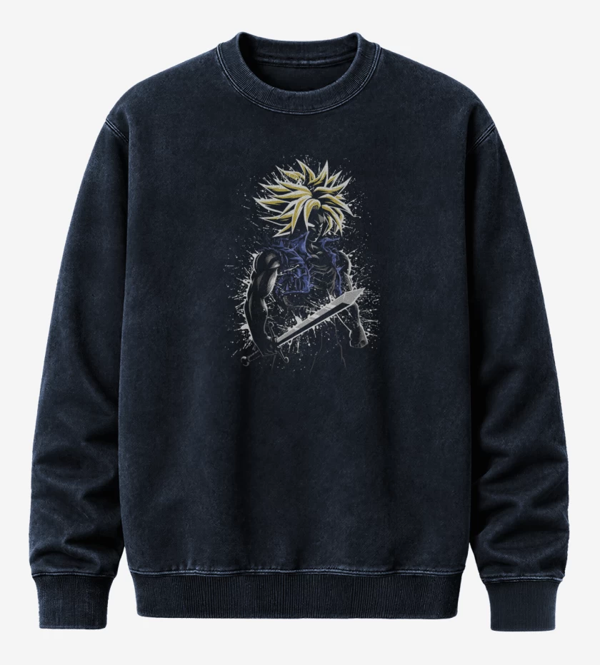 Poleron Polo Acid Wash Azul Marino de Trunk futuro 