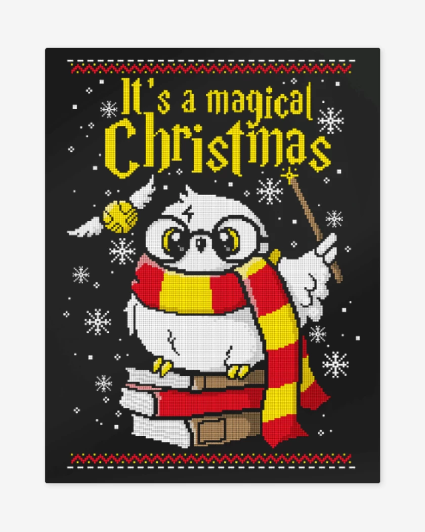 Print metalico Negro de Magical christmass
