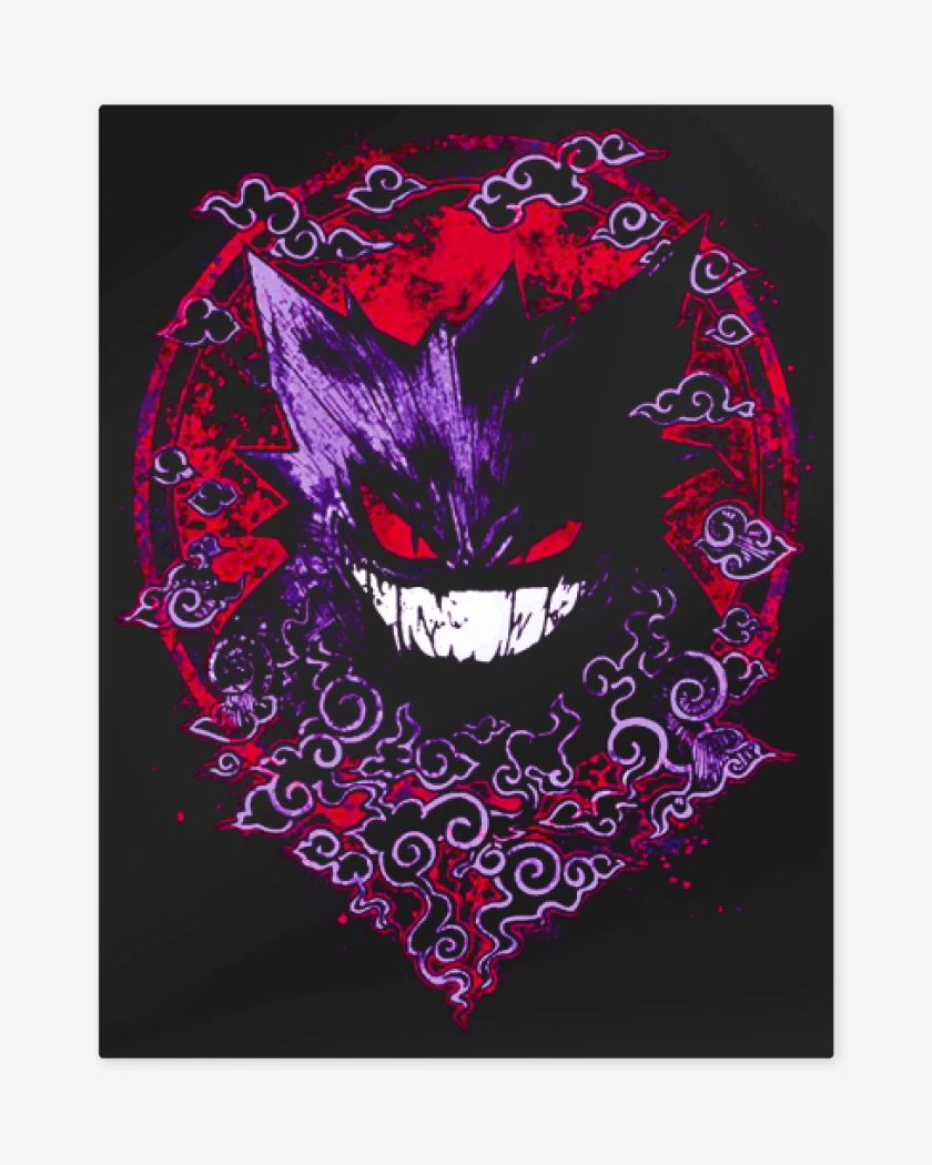 Print metalico Negro de Gengar Evil