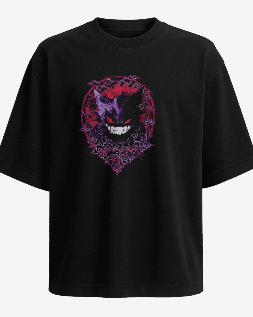 Polera Oversize Negro de Gengar Evil