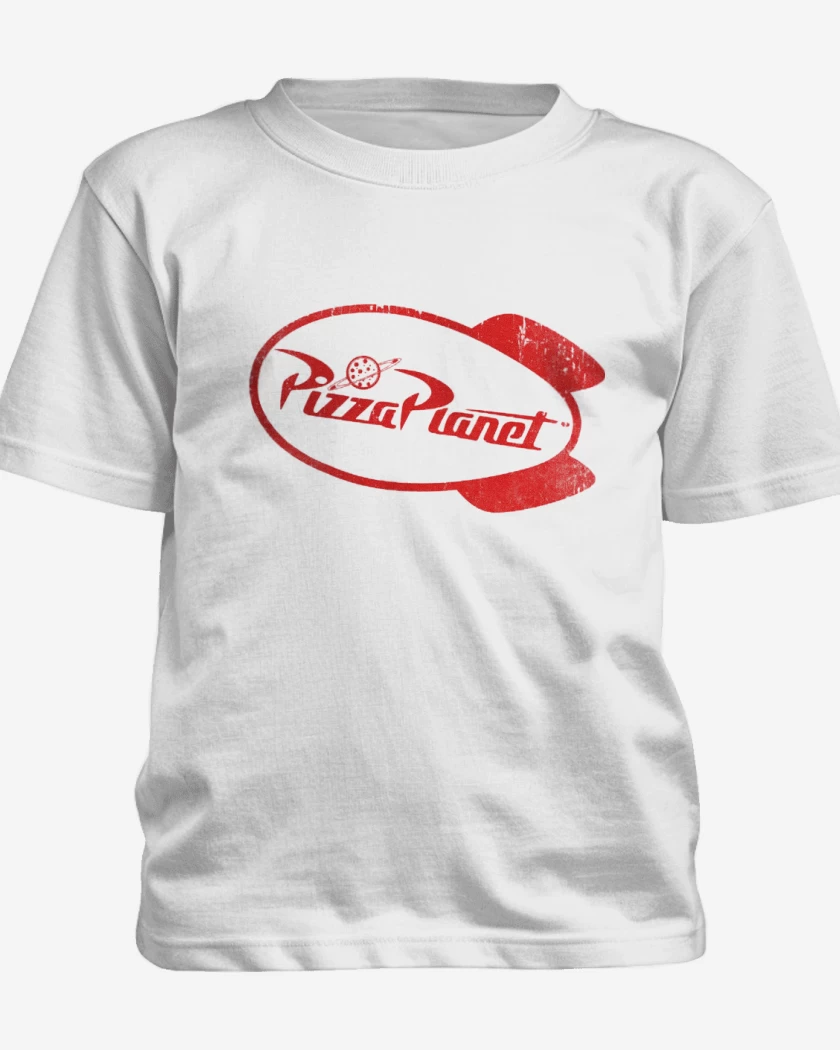 Polera de niño Blanco de Pizza planeta