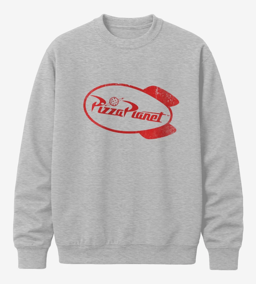 Poleron polo Gris Melange de Pizza planeta