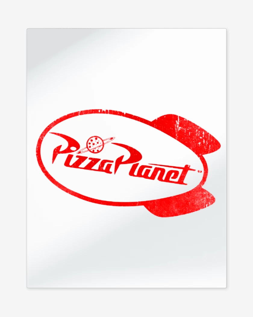 Print metalico Blanco de Pizza planeta