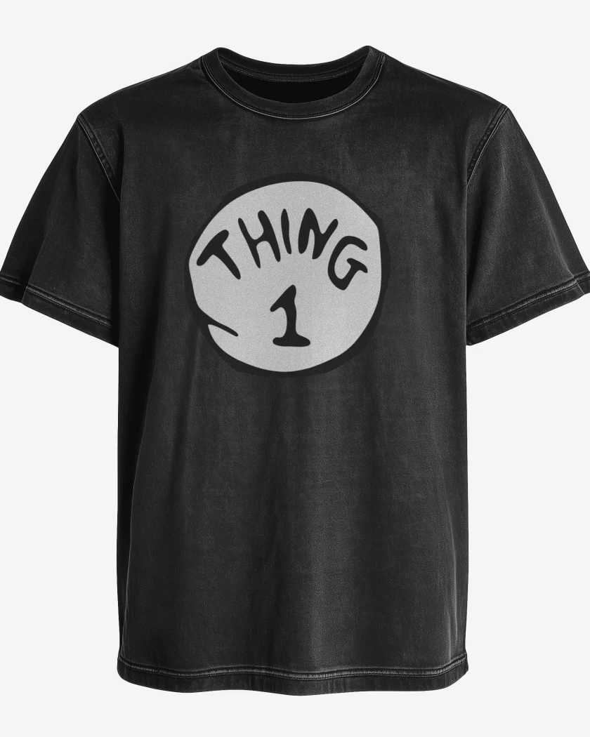 Polera desgastada Negro de cosa 1