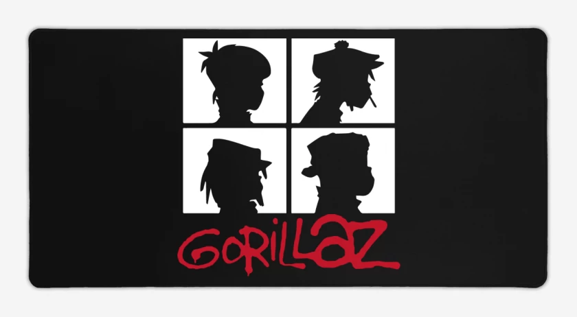 Mouse pad Gamer Negro de Gorillaz - Demon Days B&W