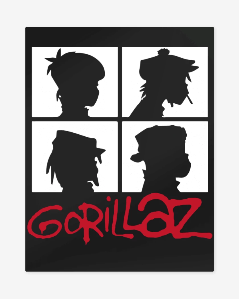 Print metalico Gorillaz - Demon Days B&W