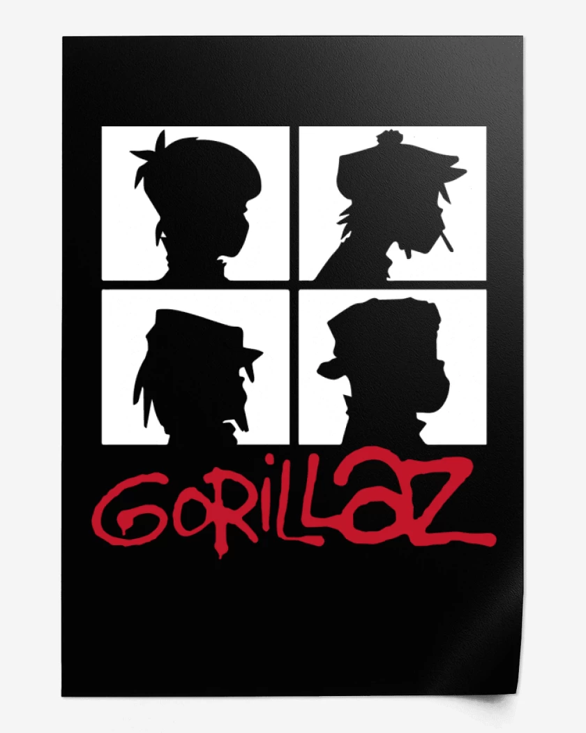 Print Gorillaz - Demon Days B&W