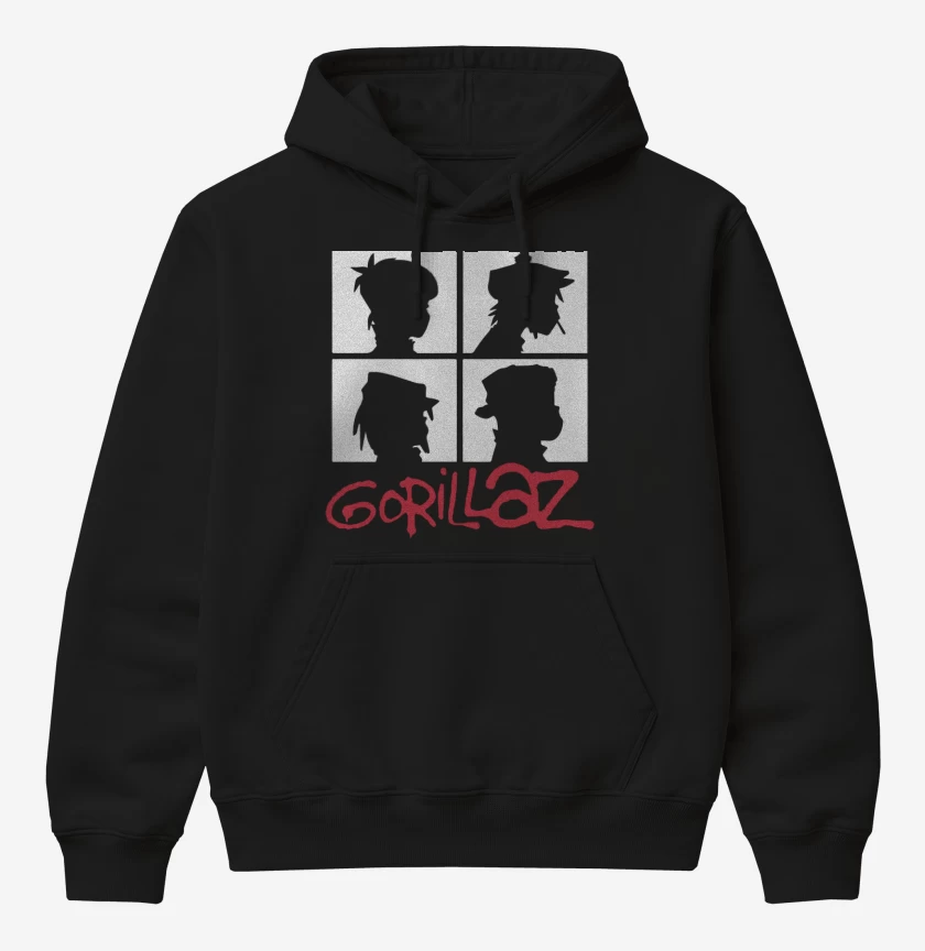 Poleron Canguro básico Gorillaz - Demon Days B&W