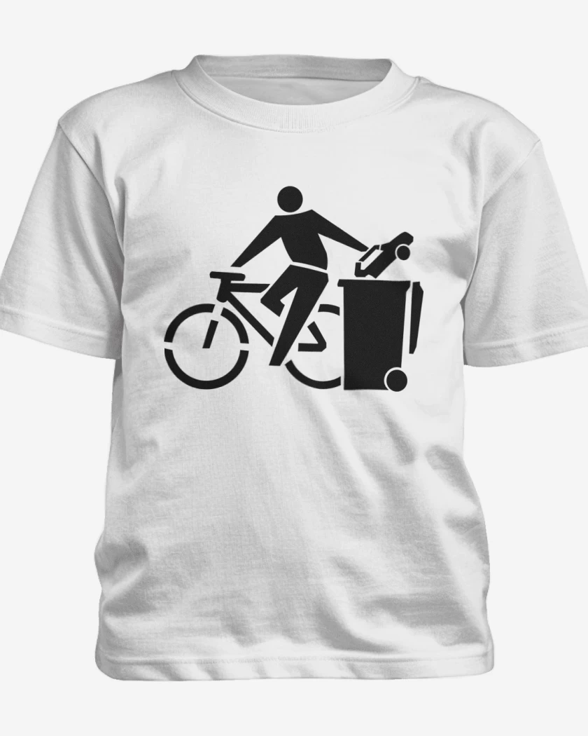 Polera de niño Blanco de Auto a la basura 