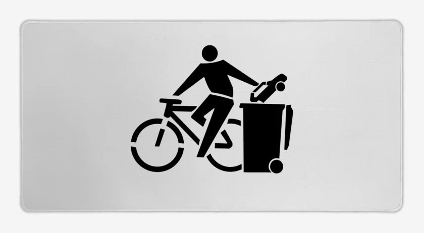 Mouse pad Gamer Blanco de Auto a la basura 
