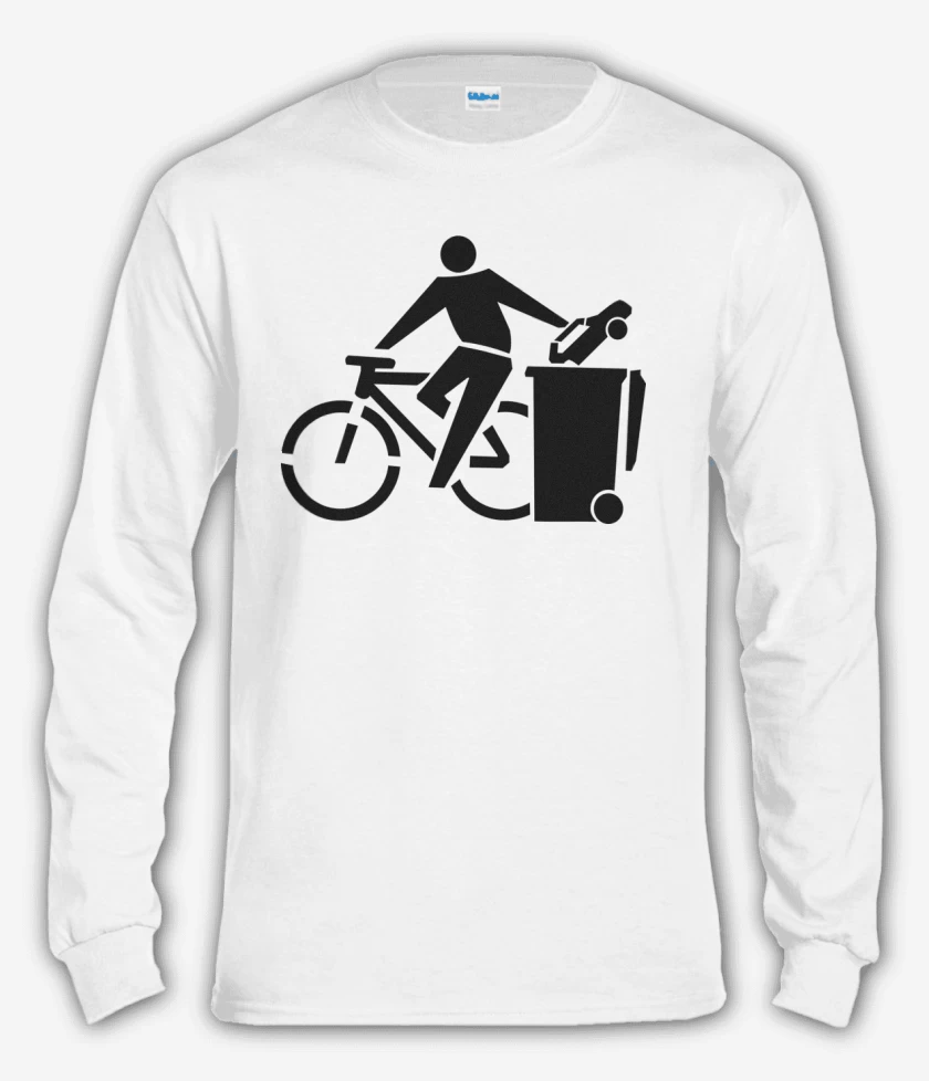 Polera manga larga Blanco de Auto a la basura 