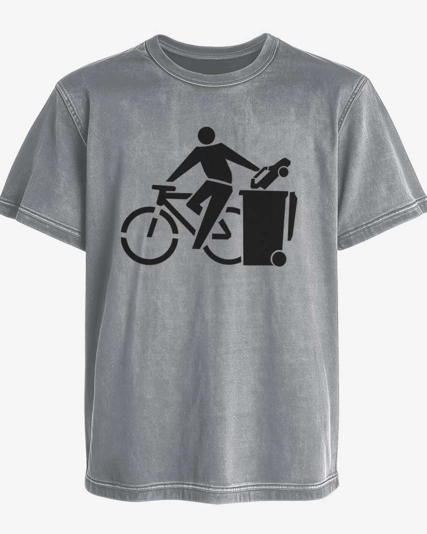Polera desgastada Gris Melange de Auto a la basura 
