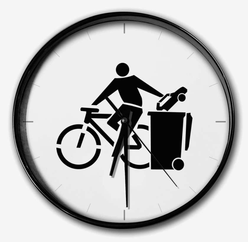 Reloj Blanco de Auto a la basura 