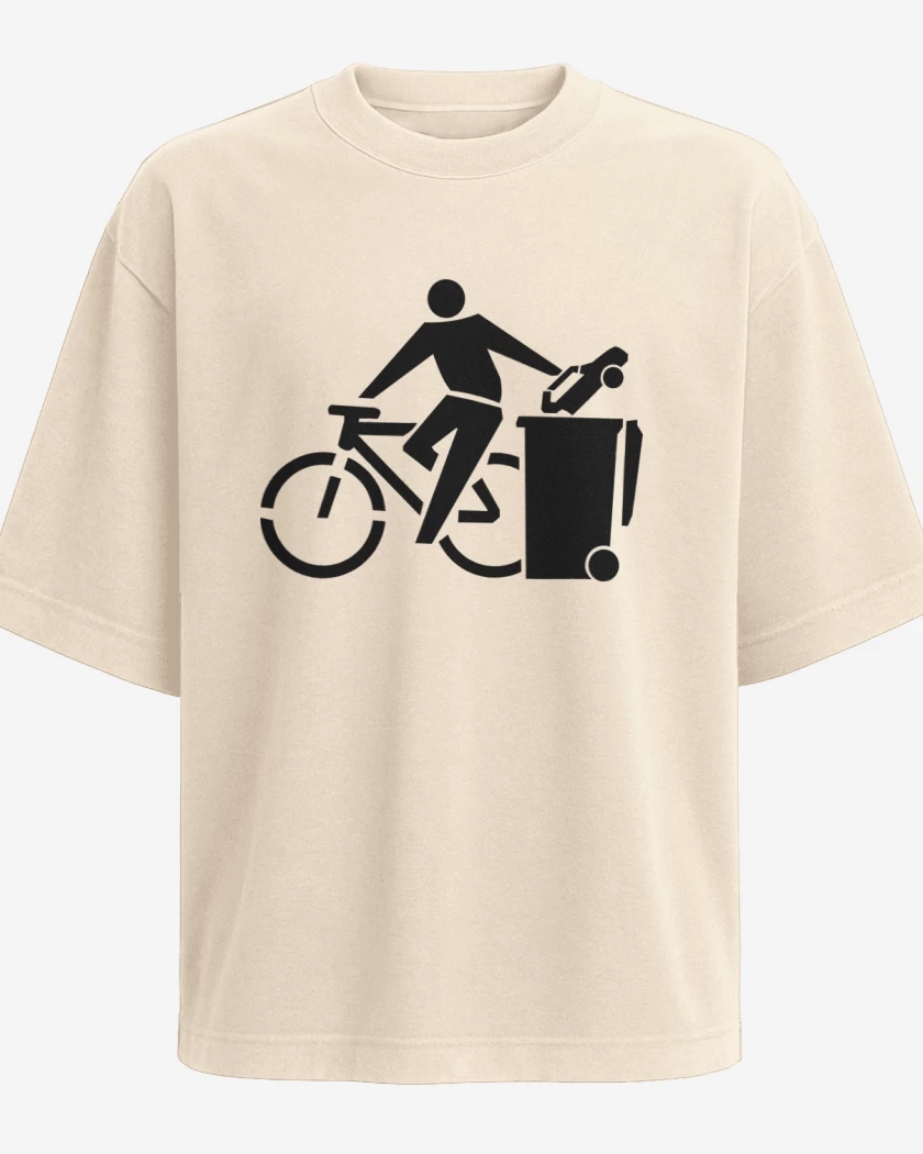Polera Oversize Beige de Auto a la basura 