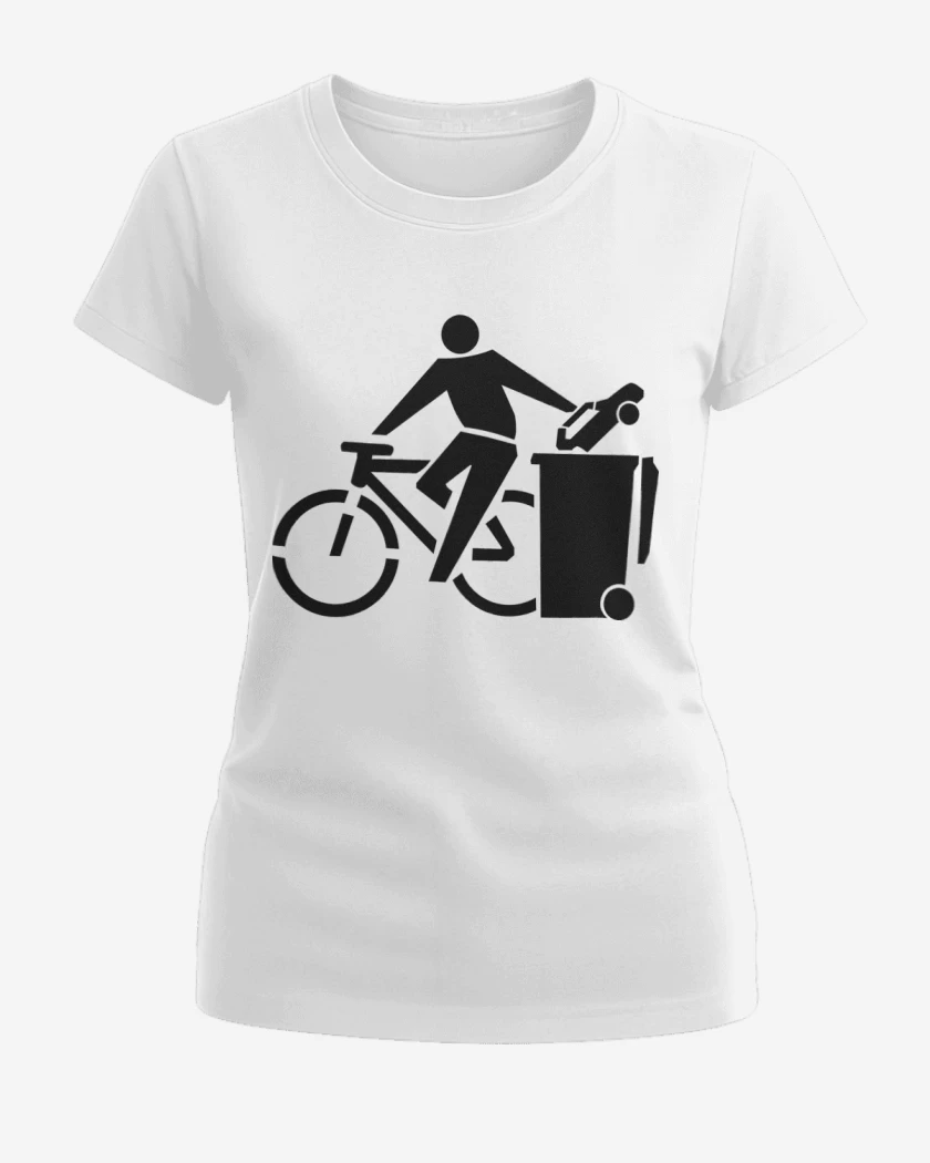 Polera de Mujer Blanco de Auto a la basura 