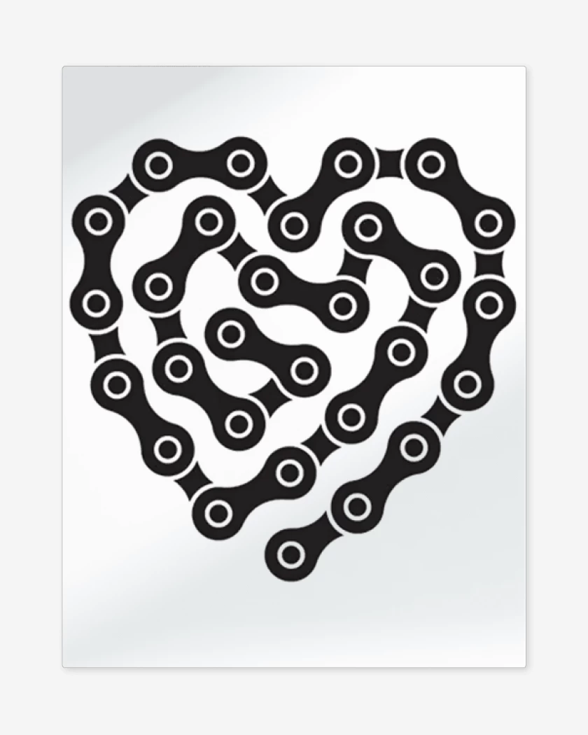 Print metalico Blanco de CORAZON CADENA 