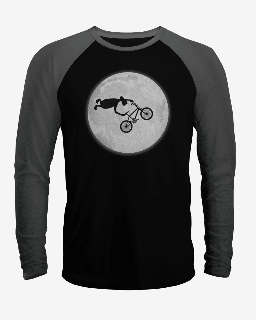 Polera Raglan Negro / Negro Heather de E.T. BIKE 