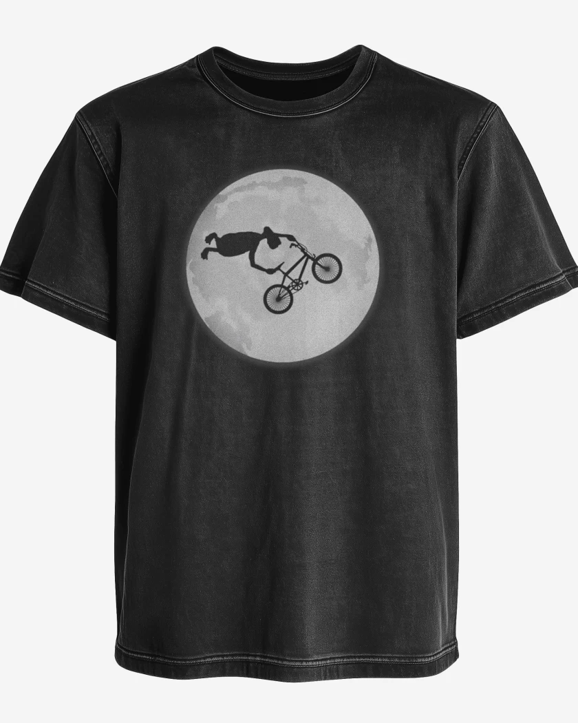 Polera desgastada Negro de E.T. BIKE 
