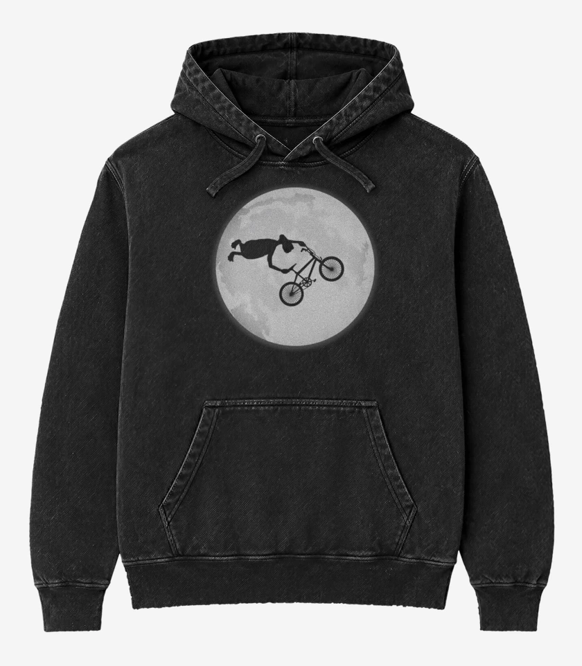 Poleron Canguro Acid Wash Negro de E.T. BIKE 