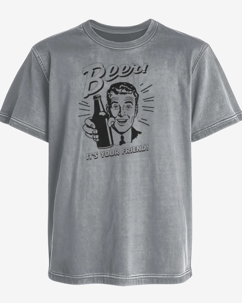 Polera desgastada Gris Melange de CHELA AMIGA 