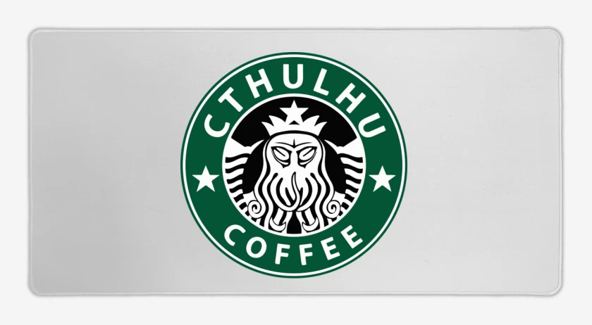 Mouse pad Gamer Blanco de Cthulhu Coffee