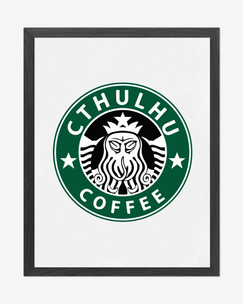 Cuadro decorativo Blanco de Cthulhu Coffee