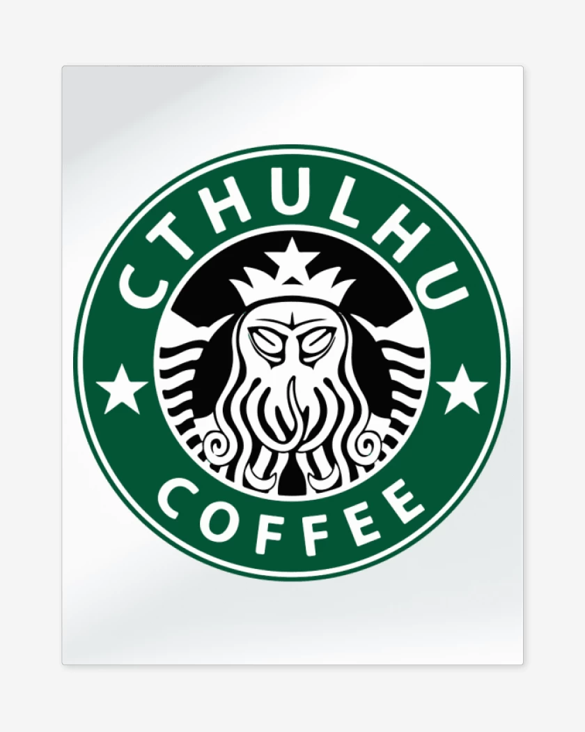 Print metalico Blanco de Cthulhu Coffee