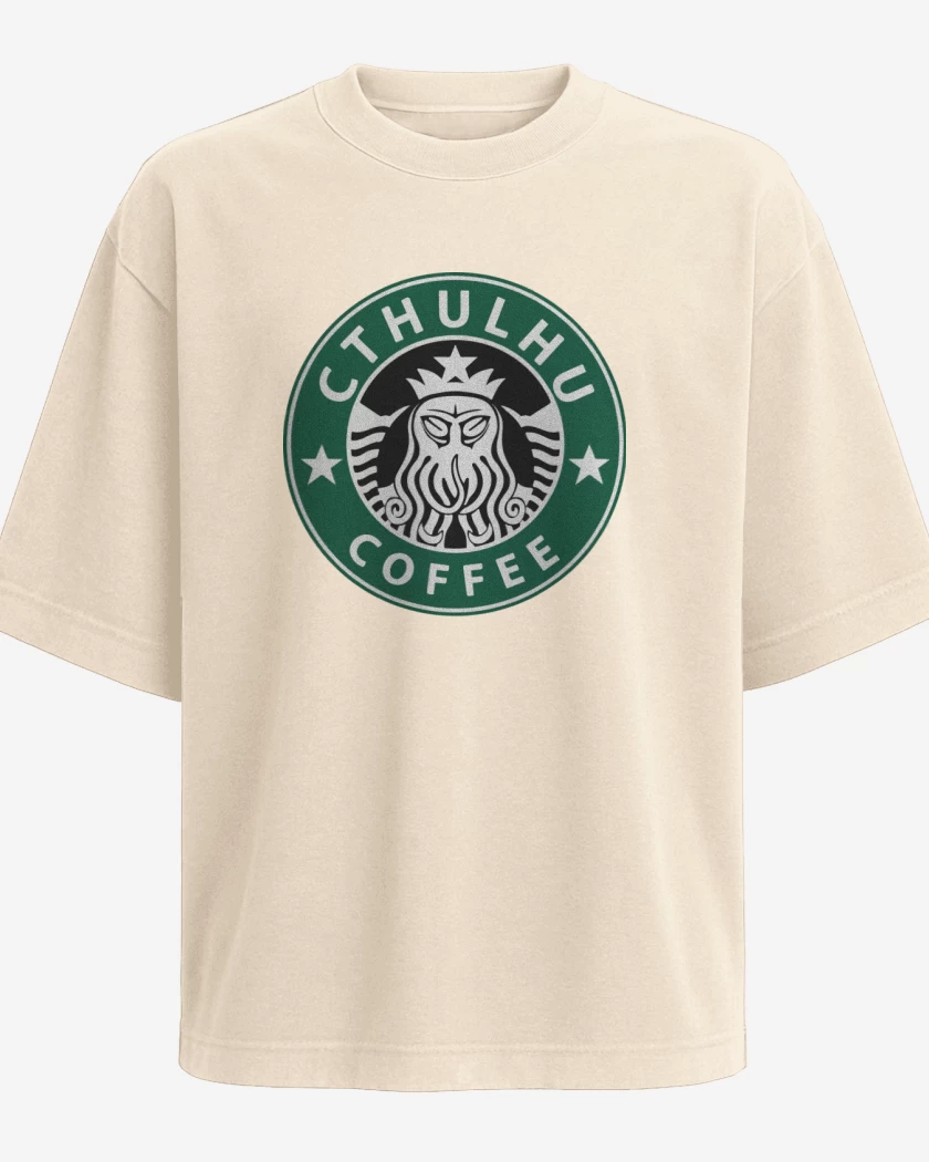 Polera Oversize Beige de Cthulhu Coffee
