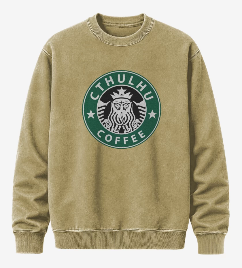 Poleron Polo Acid Wash Beige de Cthulhu Coffee