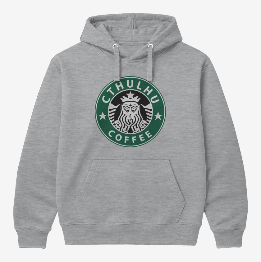 Polerón Canguro Gris Melange de Cthulhu Coffee