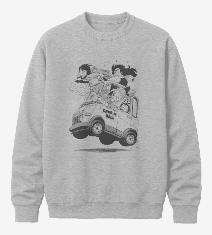 Poleron polo Gris Melange de Dragon ball 1