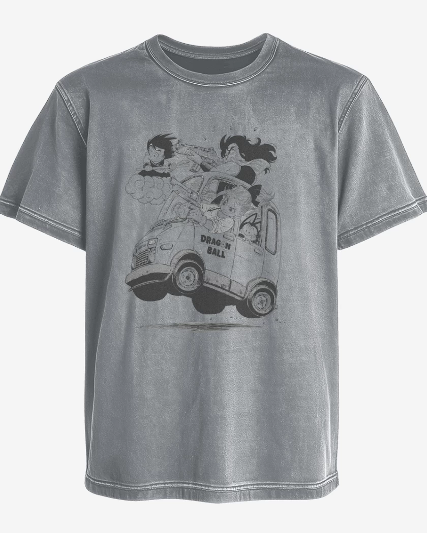 Polera desgastada Gris Melange de Dragon ball 1