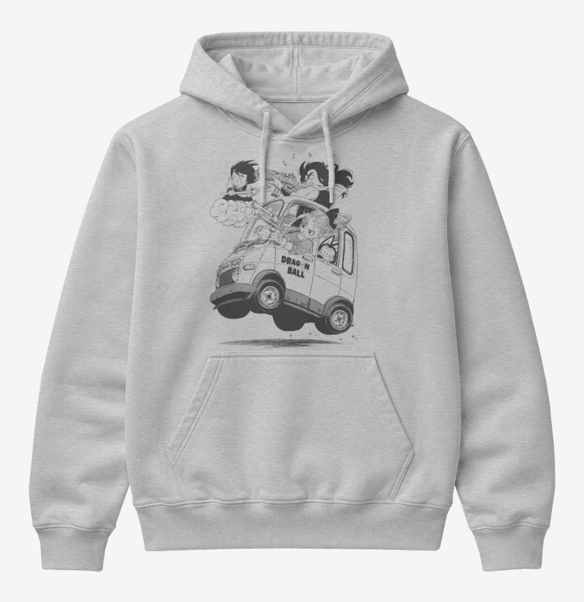 Poleron Canguro básico Gris Melange de Dragon ball 1