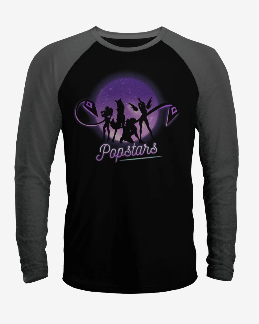 Polera Raglan Negro / Negro Heather de Popstar