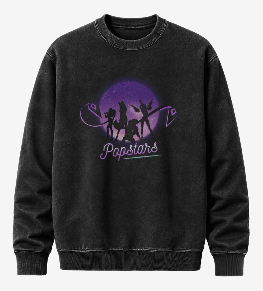 Poleron Polo Acid Wash Negro de Popstar
