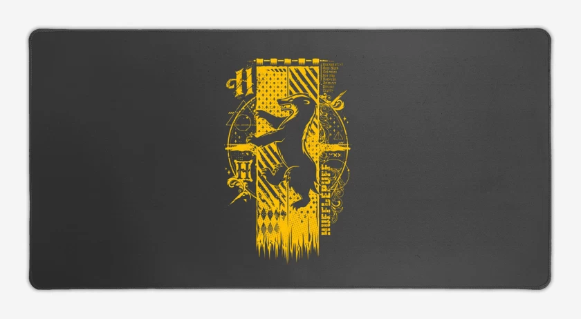 Mouse pad Gamer Carbon de escudo hufflepuff