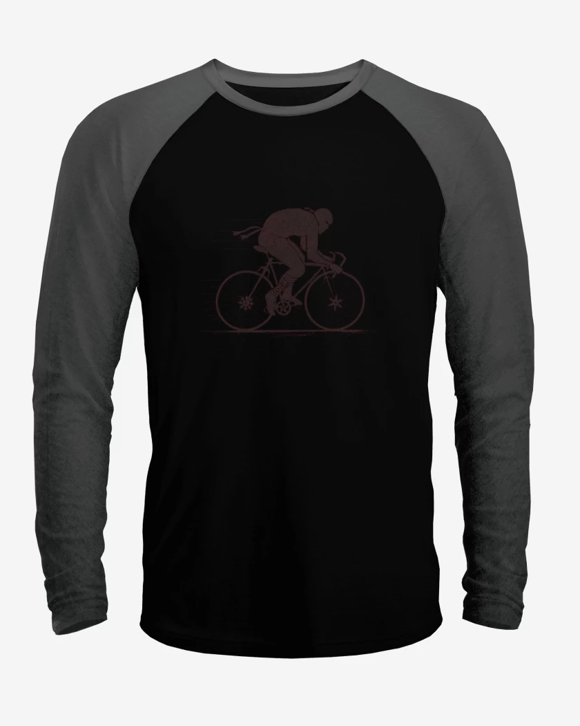Polera Raglan Negro / Negro Heather de Ninja cletero 