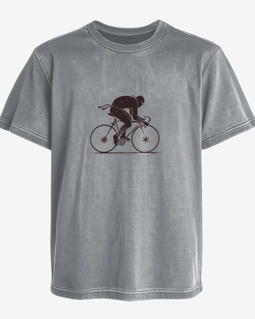 Polera desgastada Gris Melange de Ninja cletero 