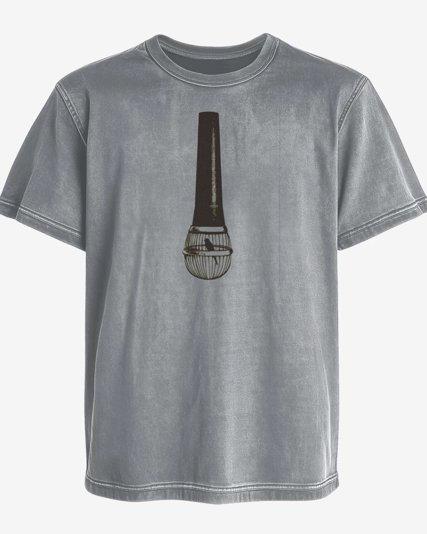 Polera desgastada Gris Melange de Freedom Speech