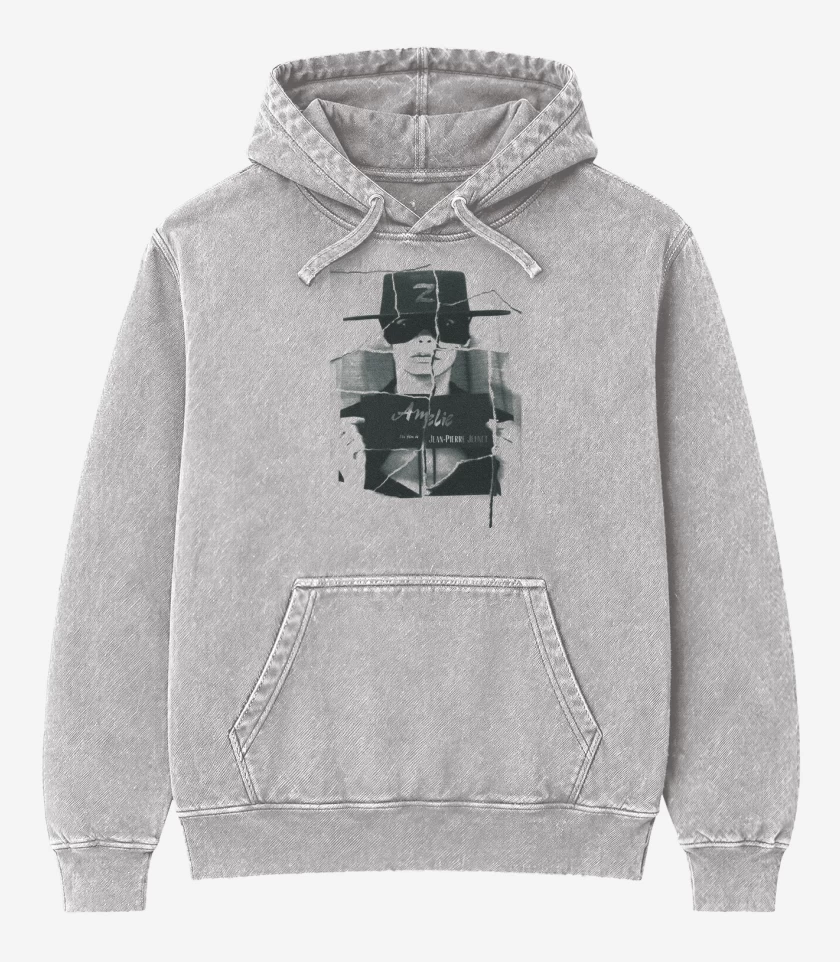Poleron Canguro Acid Wash Gris Melange de Amelie 2 