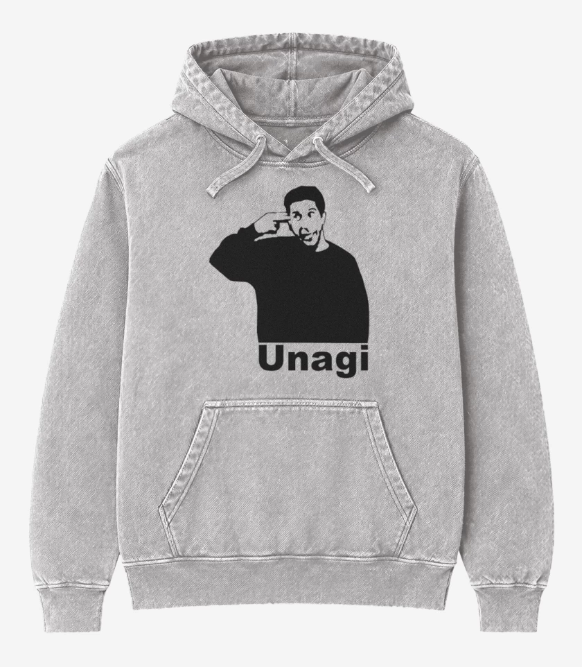 Poleron Canguro Acid Wash Gris Melange de Unagi friends