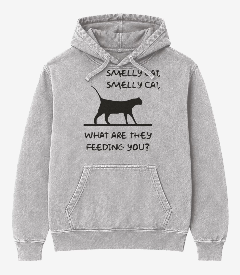 Poleron Canguro Acid Wash Gris Melange de Smelly cat