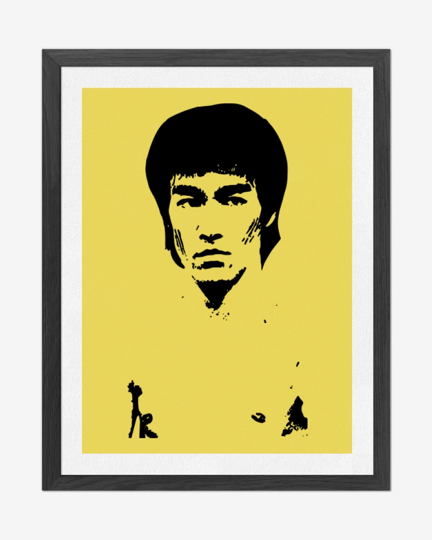 Cuadro decorativo Amarillo de Bruce Lee