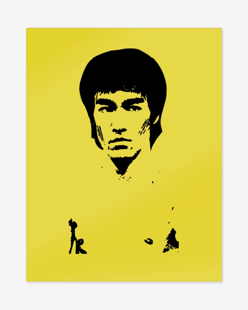 Print metalico Amarillo de Bruce Lee