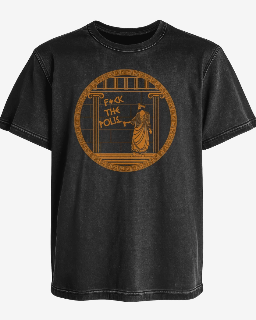 Polera desgastada Negro de F*ck the polis