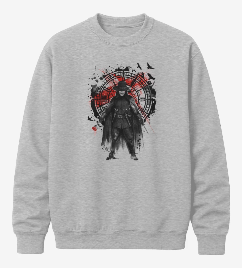 Poleron polo Gris Melange de V for Vendetta 2