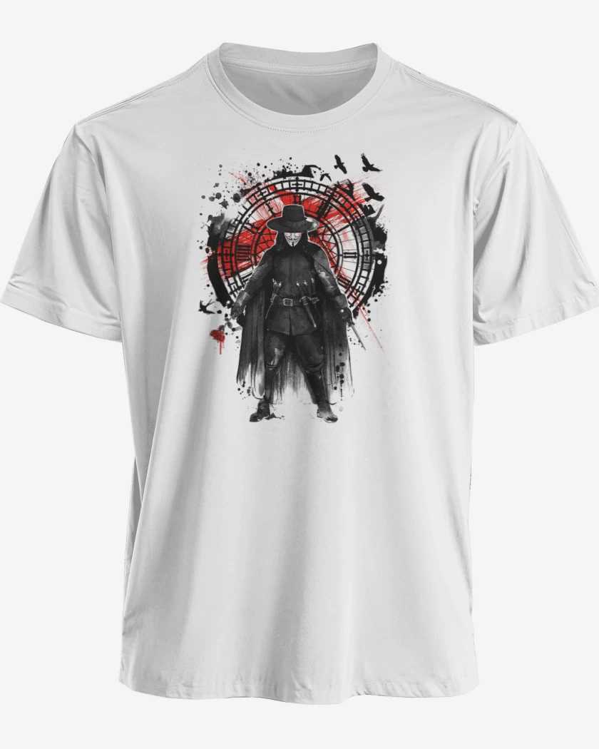 Polera premium Blanco de V for Vendetta 2