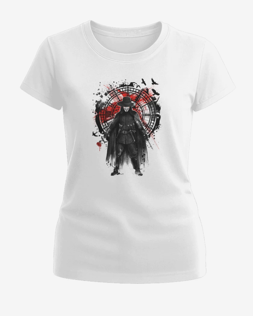 Polera de Mujer Blanco de V for Vendetta 2